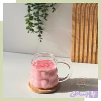لیوان پیرکس (حبابی)انگوری دسته دار(ماگ گلوبال)