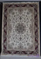 فرش طرح ماهلین کرم سفید کد 46717
