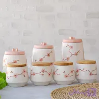 ست بانکه و جا ادویه سرامیکی در 4 اندازه طرح نیلابی