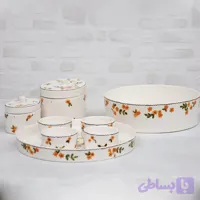 ست ۸ تکه میوه و شکلات خوری دستساز سرامیکی طرح آبان