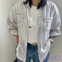 شومیز زنانه برند new Look جنس لینن مدل راه راه