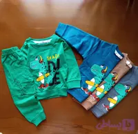 بلوز شلوار طرح دایناسور سایز 35. 40 کد 564