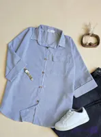 شومیز تک جیب راه راه