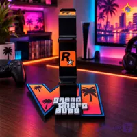استند کنترلر گیمینگ با تم جی‌تی‌ای | GTA VI Universal PS5 &amp; Xbox Controller Stand