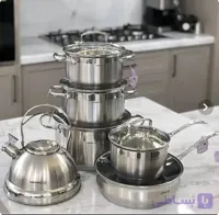 سرویس قابلمه ۱۲ پارچه استیل برند کرکماز (اصل ترک و سنگین ترین در این مدل موجود در بازار)