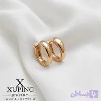 و قیمت گوشواره حلقه‌ای کلاسیک رنگ ثابت و ضد حساسیت آلیاژ استیل با آبکاری طلا عالی