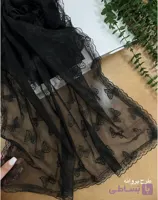 شال تور مشکی پروانه دور گیپور