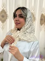 روسری گیپور سه گوش مشکی (مینی اسکارف)(اقساطی)