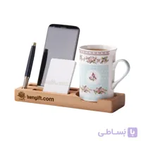 ست رومیزی چوبی دارای جای لیوان، موبایل، یادداشت و خودکار کد CA001