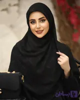 روسری مشکی طرحدار نگین کوب وارداتی