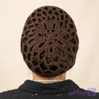 کلاه توربافت طرح گل با نخ ترک درجه یک
