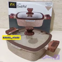 تابه گرانیت زیو سایز 28 جامبو مربع دو دسته گرانیت سنگی مدل Zio Jumbo Z-8352-28