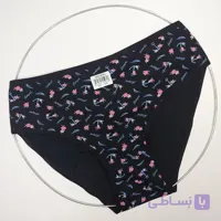 شورت زنانه نخی طرح دار مشکی میسپل Missple سایز 3xl
