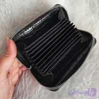 کیف آکاردئونی دور زیپ چرم طبیعی گاوی