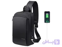 کوله پشتی تک بند ضد آب یو اس بی دار تبلت 7.9 اینچی بنج Bange BG-77112 Men's Waterproof Crossbody Chest Bag Black
