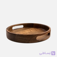 سینی چوبی گرد دسته‌ سرخود قطر ۳۰