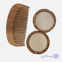 ست آینه و شانه چوبی کد 02