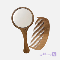 ست آینه و شانه چوبی کد01
