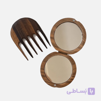 ست آینه و شانه چوبی کد03
