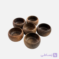 ست شش عددی پیاله چوبی قطر ۱۰