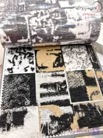 پارچه مخمل پرده ای مخمل پتینه طرح دار مناسب پرده و مبلمان و…