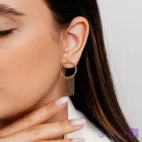 گوشواره آویز چند رج  استیل ضد حساسیت