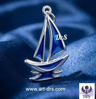 آويز گردنبند نقره طرح قايق برند دياراس