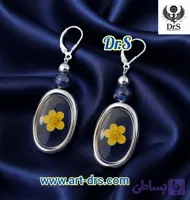 گوشواره نقره و گل زرد و لاجورد برند دياراس