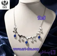 گردنبند نقره و لاجورد طرح باران برند دياراس
