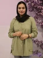 شومیز چهار‌فصل یقه مردانه (سبز کمرنگ)