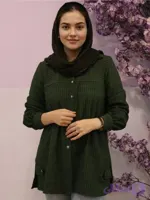 شومیز چهار‌فصل یقه مردانه (سبز پررنگ)