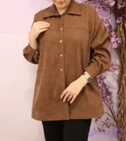 شومیز مخمل کبریتی (قهوه ای)