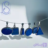 گردنبند لاجورد طبیعی با قاب برنجی