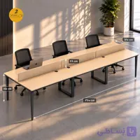 میز گروهی 6 نفره مدل DA-W006 با ابعاد 120×360×75 سانتی‌متر