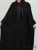 مانتو زنانه عبایی مدل آیسان کد 201 فری سایز رنگ مشکی ( تک )