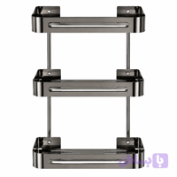 قفسه حمام کنجی سه طبقه استیل 304 برند هایشین (Haishen) مدل Corner Rack 304