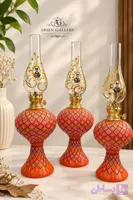 چراغ گردسوز سفالی نقطه‌کوبی | طرح پرکار