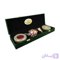 پک هدیه اورخان زعفران سوپر نگین 2گرمی به همراه گل محمدی و هل سبز و هاون و قوری (کد 453)