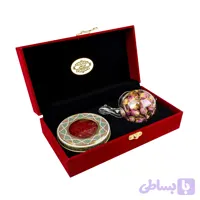 پک هدیه اورخان زعفران سوپر نگین 1گرمی به همراه گل محمدی و قوری (کد 456)