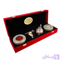 پک هدیه اورخان زعفران سوپر نگین 2گرمی به همراه گل محمدی و هل سبز و هاون و قوری (کد 452)