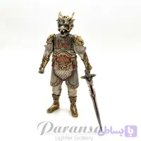 فندک زیپو کاستوم مدل Dragon Warrior با فیگور فلزی مگنتی