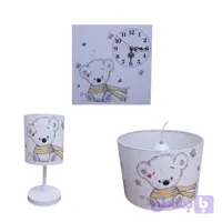 لوستر ، آباژور و ساعت اتاق کودک مدل خرس شالدار کد SE-113