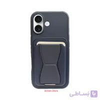 قاب موبایل چرمی جاکارتی و  استند دار برای آیفون 17