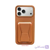قاب موبایل چرمی جاکارتی و  استند دار برای آیفون 17 پرومکس