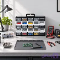جعبه قطعات کشویی 25 کشو کیان تکنیک مدل دو رنگ سفید و مشکی مدل A5-M24