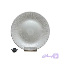 پیش دستی گلدار طرح 59006 خاکستری