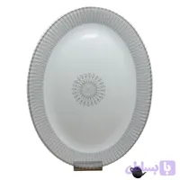 دیس بیضی گلدار طرح 59021 خاکستری