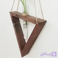 شلف چوبی با باکس مثلثی (سایز بزرگ) همراه با ظرف شیشه ای) مناسب برای رشد گیاه زنده