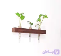 شلف چوبی مدل سوگل با سه ظرف شیشه ای جهت نصب بر دیوار مدل سوگل