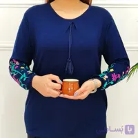 بلوز آستین بلند  زنانه مدل  منگوله دار آستین بلند  چاپ برجسته زنانه  بهار پوش